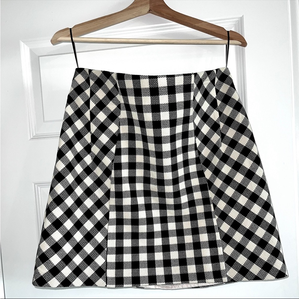 Topshop Woven Checkered Skirt Black & Cream | Brand New with tags | skater flare